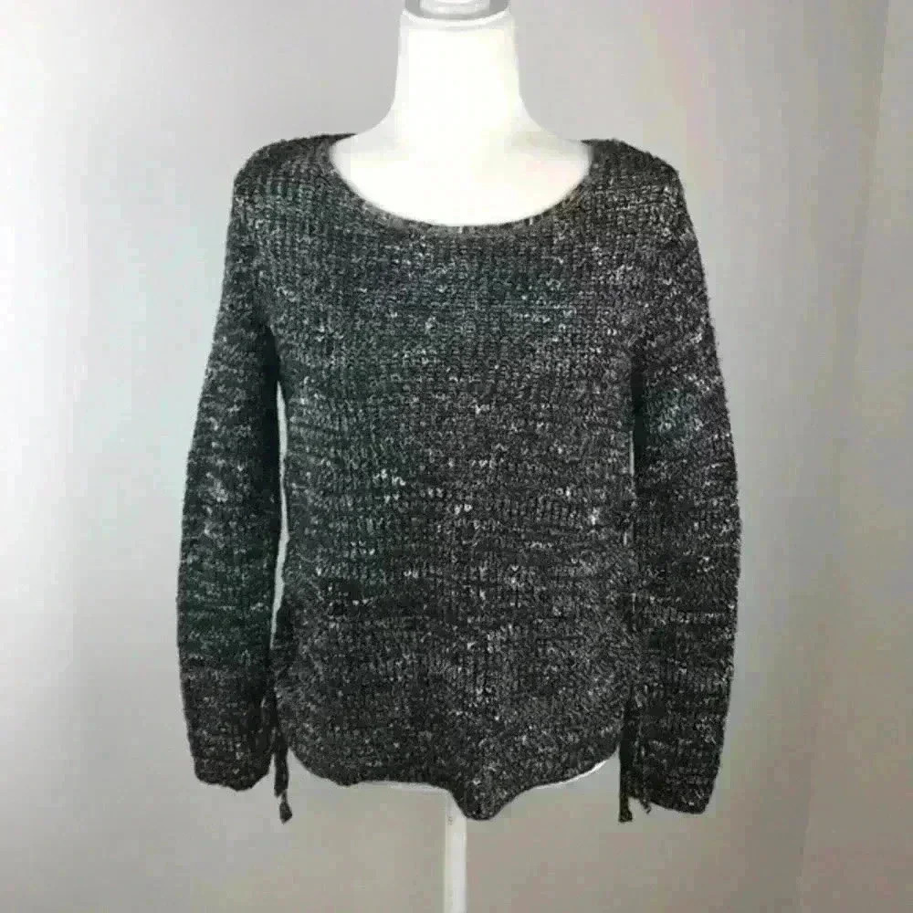 American Eagle Marled Lace Up Sides Sweater Size S